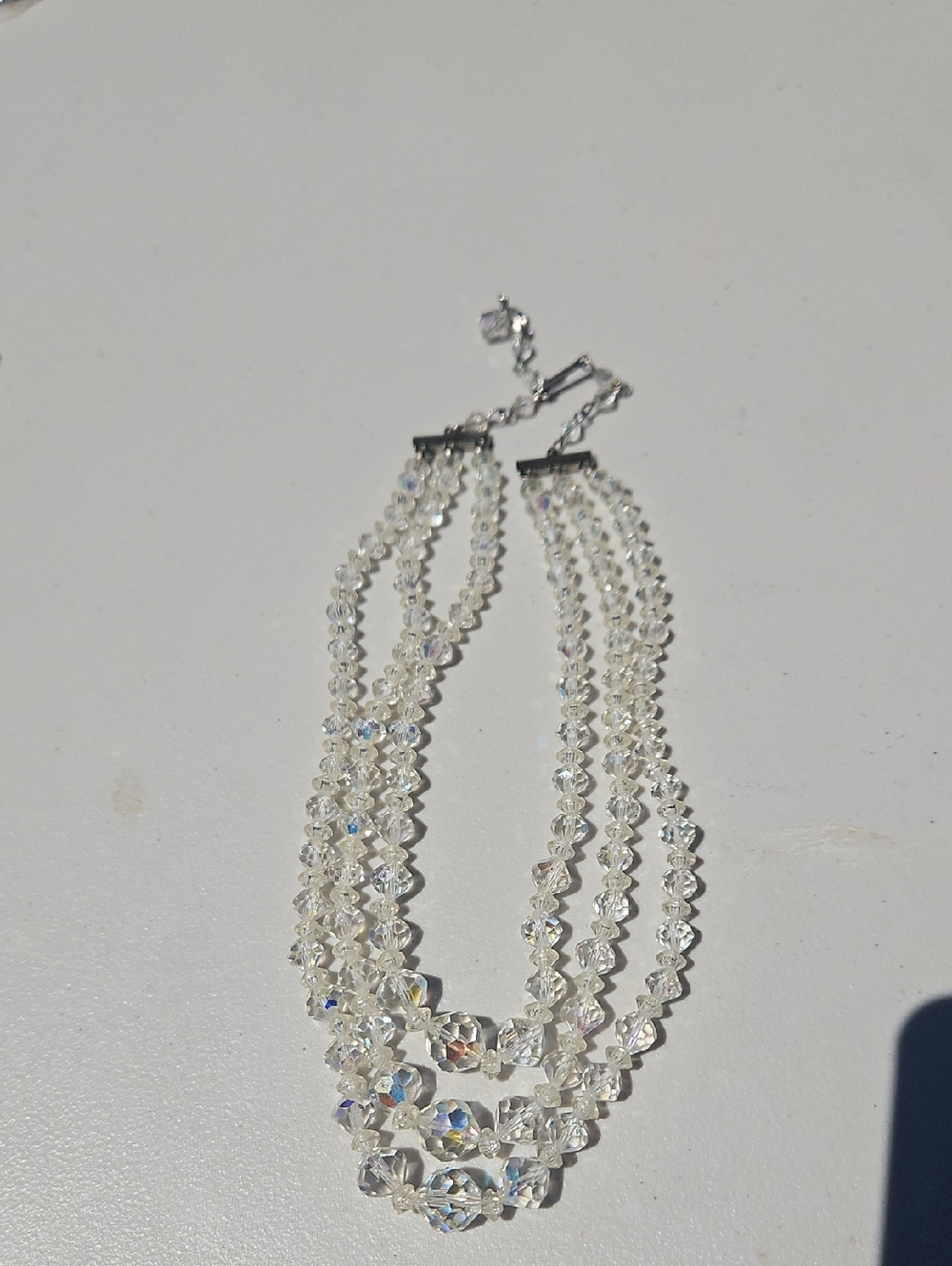 Crystal Multi-Strand Necklace - Clear Crystals